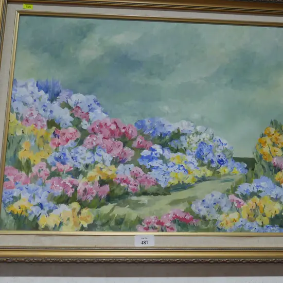 Agnes Koller floral oil painting