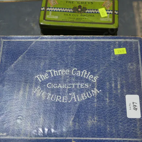 Cigarette card album and cards