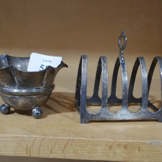 Sterling silver toast rack etc