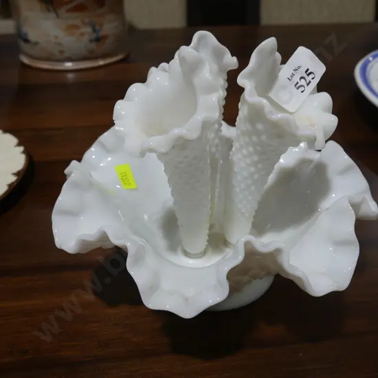 Milk glass epergne centrepiece