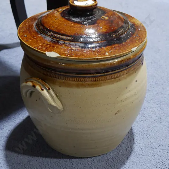 Pottery storage crock