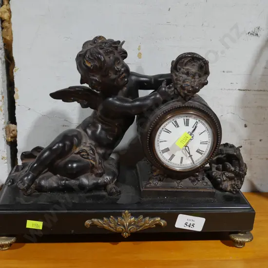 Cherub sculpture mantle clock
