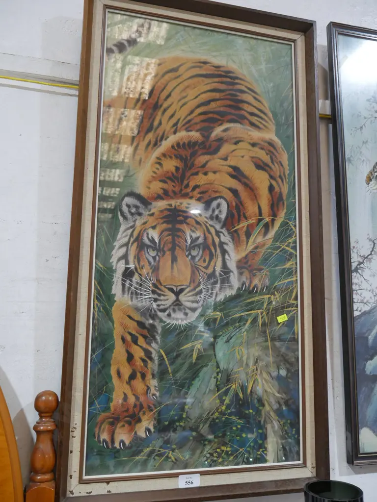 Tiger artwork on silk Image 1++
