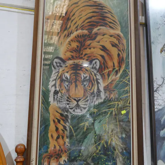 Tiger artwork on silk