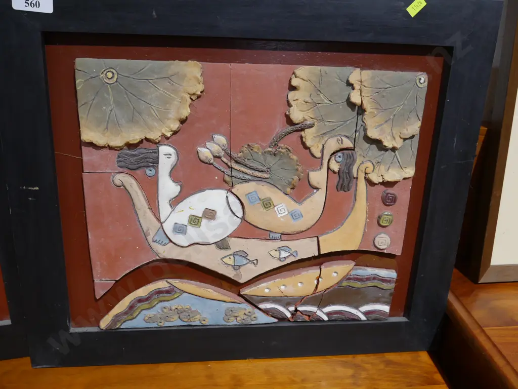 2 abstract relief panel artworks Image 1++