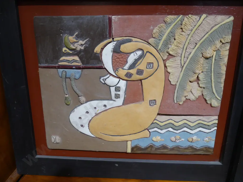 2 abstract relief panel artworks Image 1++