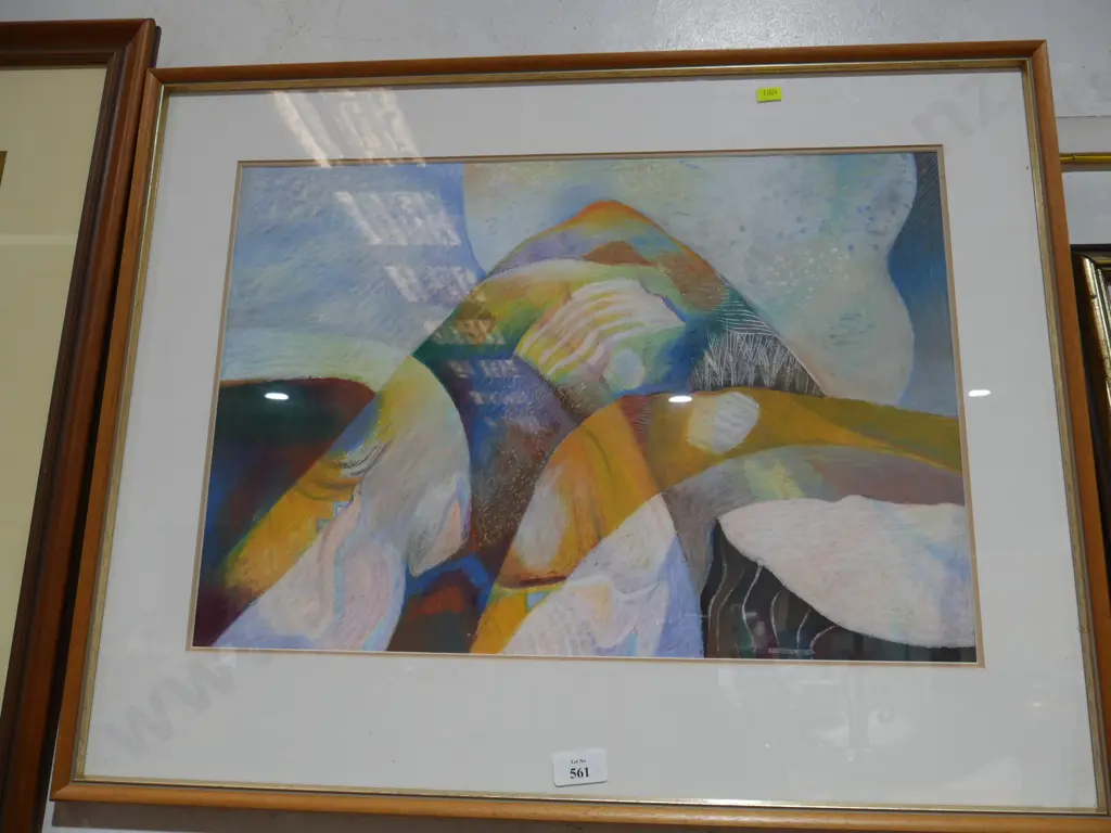 Framed abstract mountain artwork Image 1++