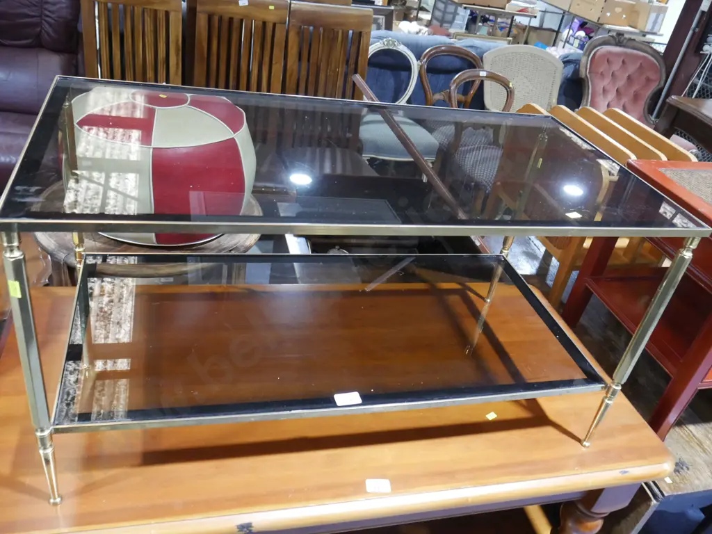 Coffee table glass and brass Image 1++