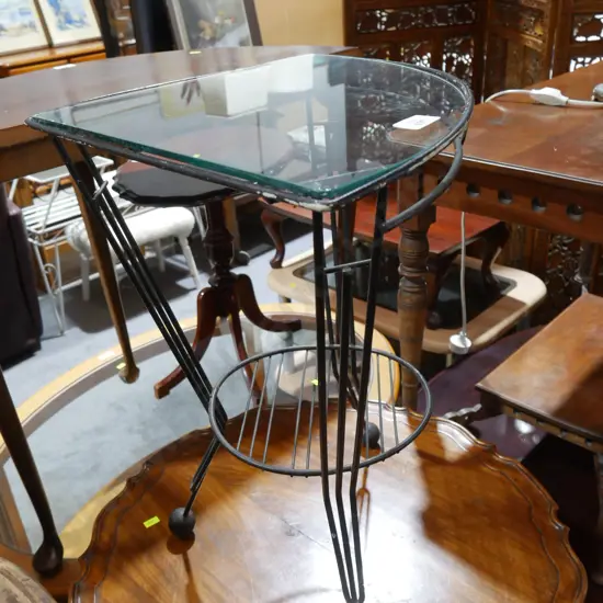 Glass top plant table