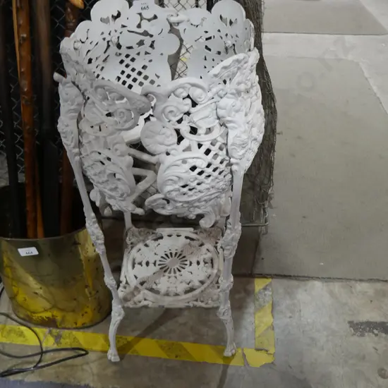 White metal plant stand