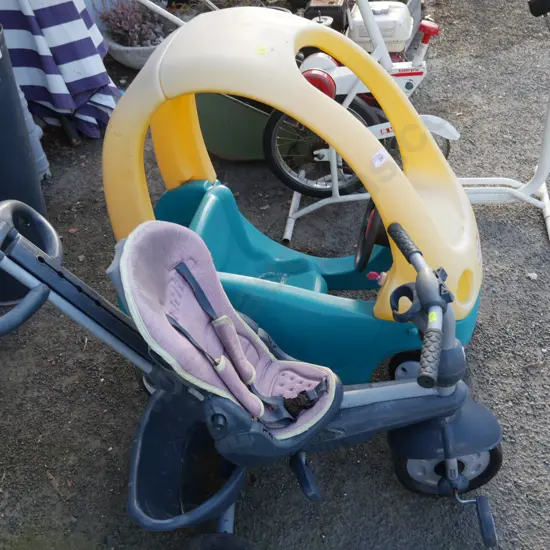 Little tikes car and push along trike