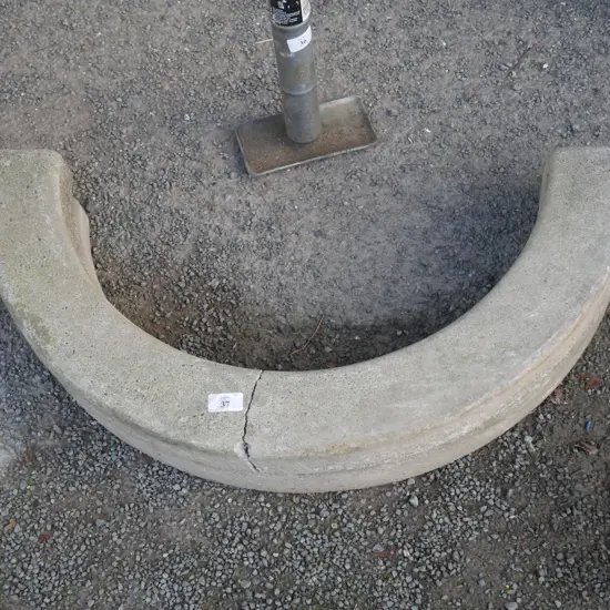 2 concrete half round tree surrounds - A/F