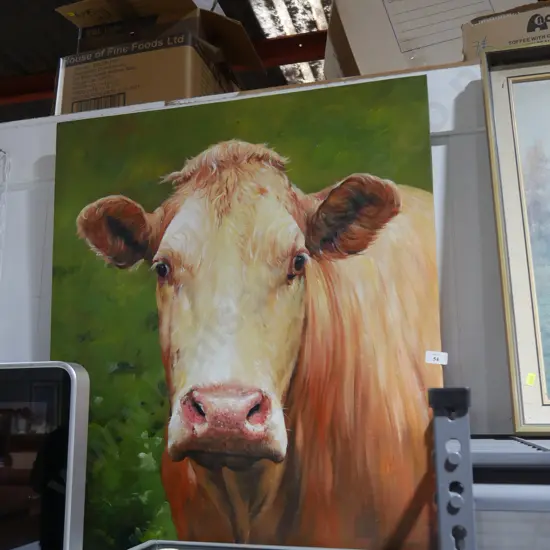 Canvas cow artwork