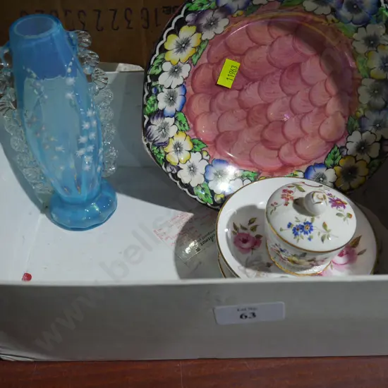 Maling plate, art glass vase etc