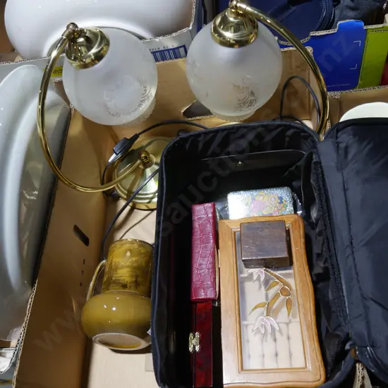 Pair of table lamps etc