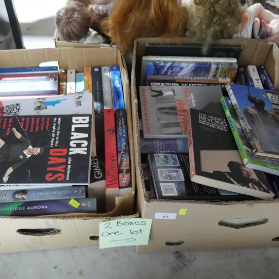 2 boxes of books