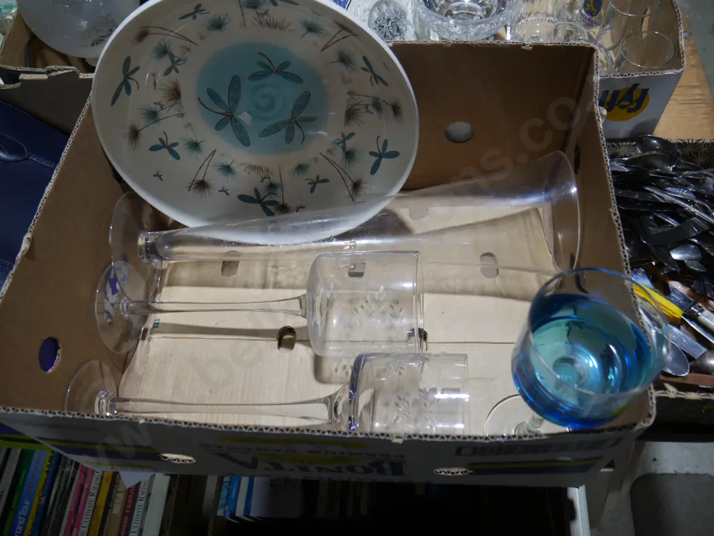 Tall stemmed glass candle holders, bowl etc Image 1++