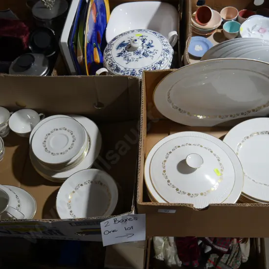 2 boxes of Royal Doulton dinnerware