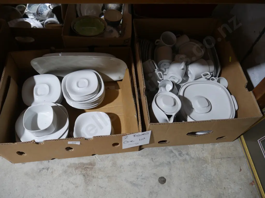 2 boxes Suisse Langenthal white dinnerware Image 1++