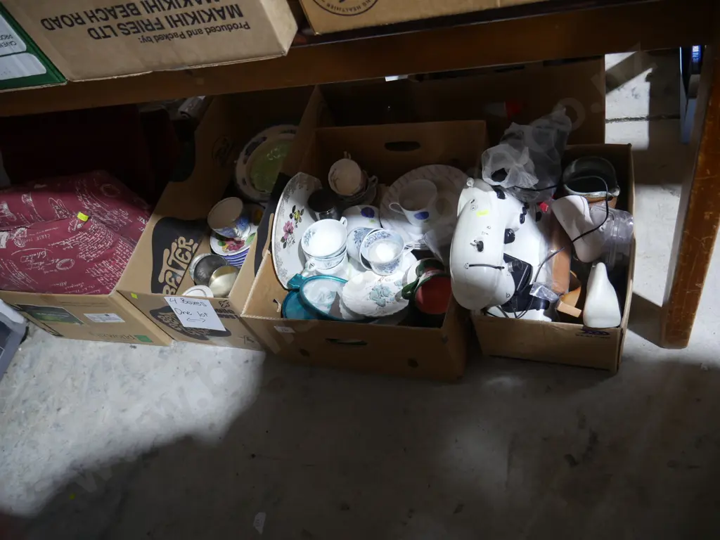 4 boxes of China, cushions etc Image 1++