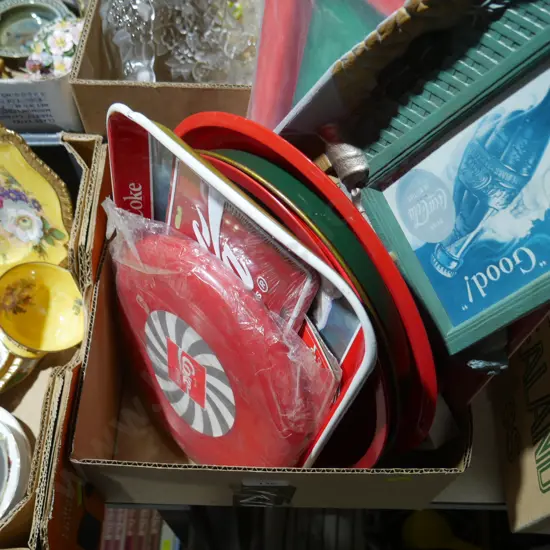 Coca cola serving trays etc
