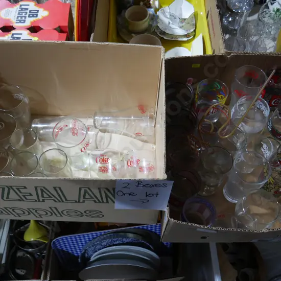 2 boxes of Coca-Cola glasses