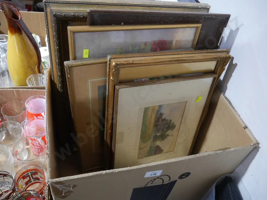 Box of assorted artworks Image 1++