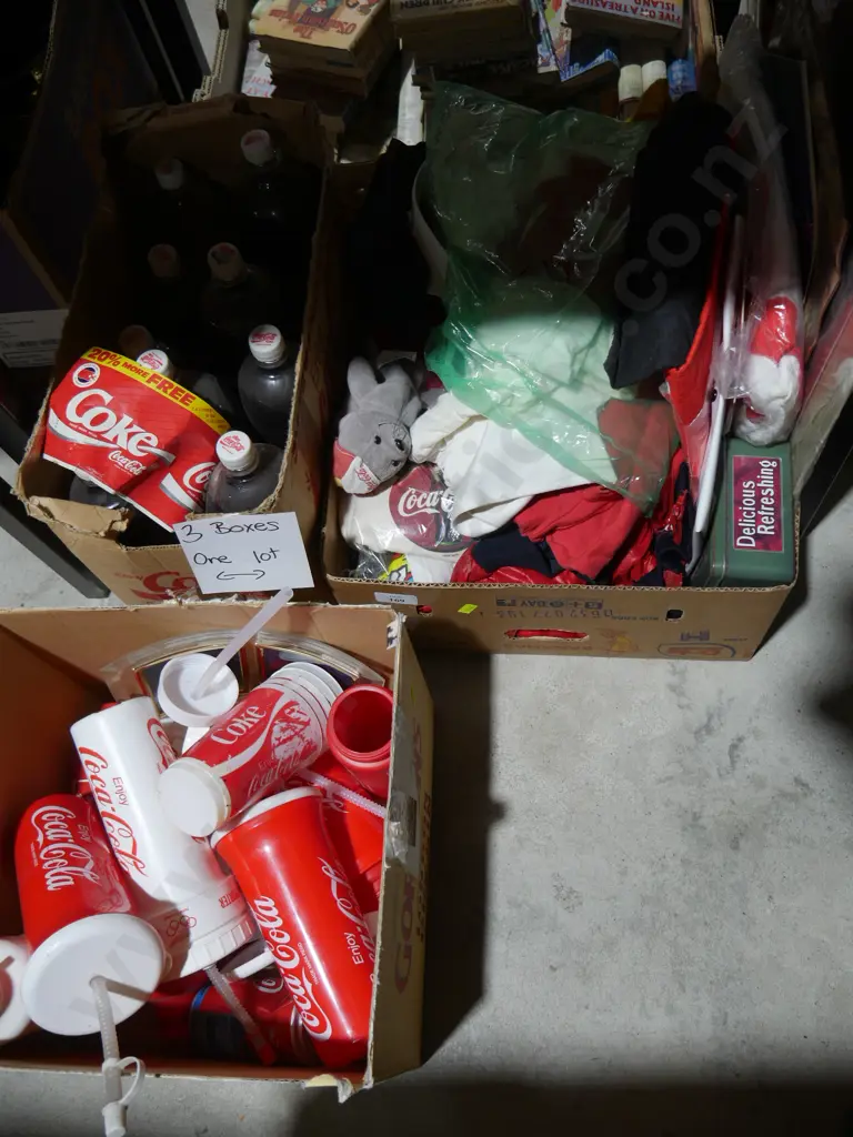 Three boxes of Coca-Cola memorabilia Image 1++