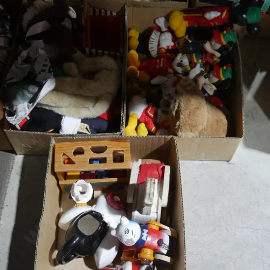 Three boxes of vintage toys