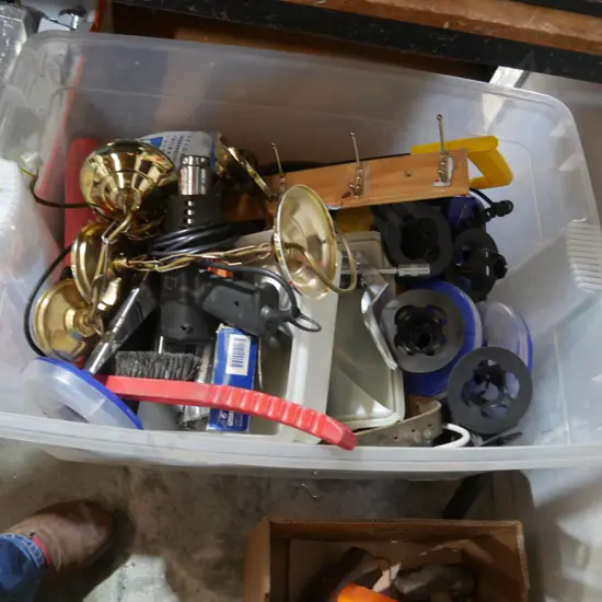 Heat gun, brass light fittings etc