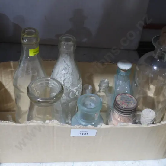 Assorted glass bottles