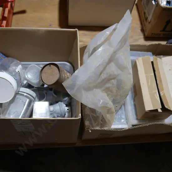 Two boxes of assorted screws etc