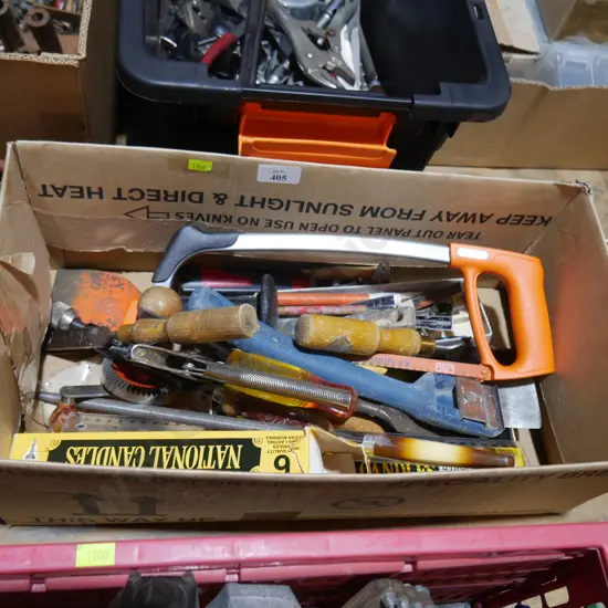 Box of assorted tools