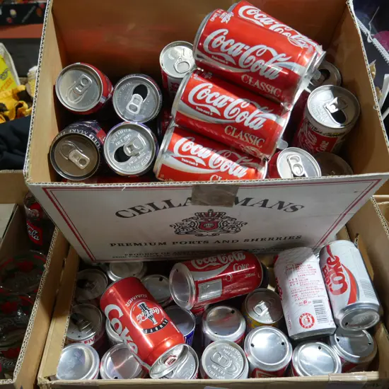 2 boxes of Coca-Cola cans