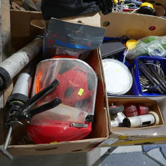 Two boxes assorted workshop sundries