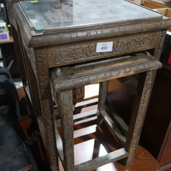 Carved nest of tables