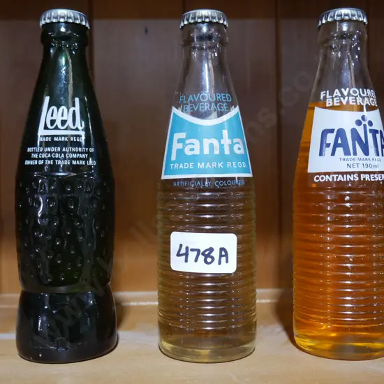 Vintage fanta and leed bottles