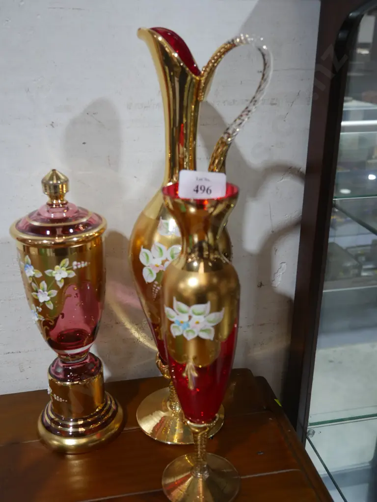 Murano Venetian Ruby jug, vase etc Image 1++