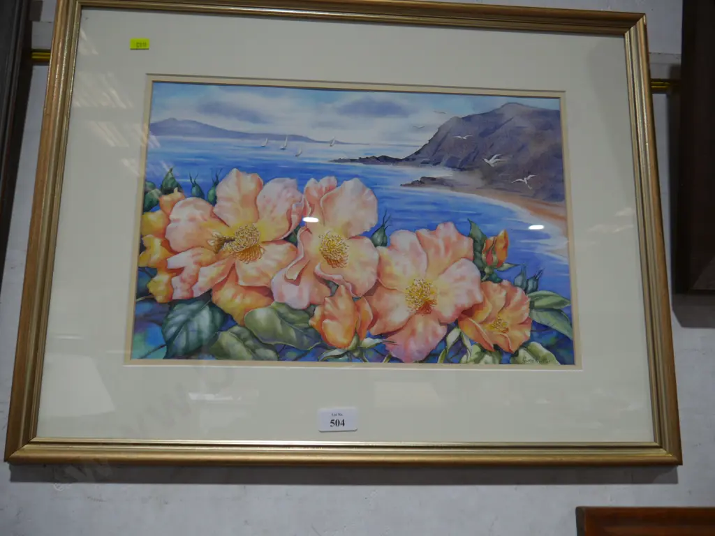Gwen Rutter coastal scene original watercolour Image 1++