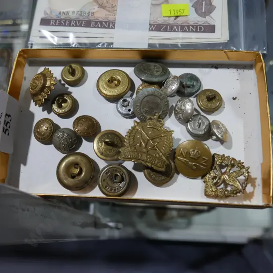 Military badges and buttons