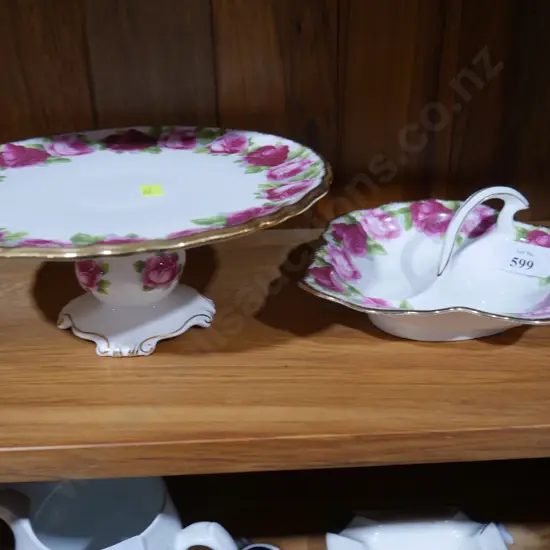 Old English rose plates