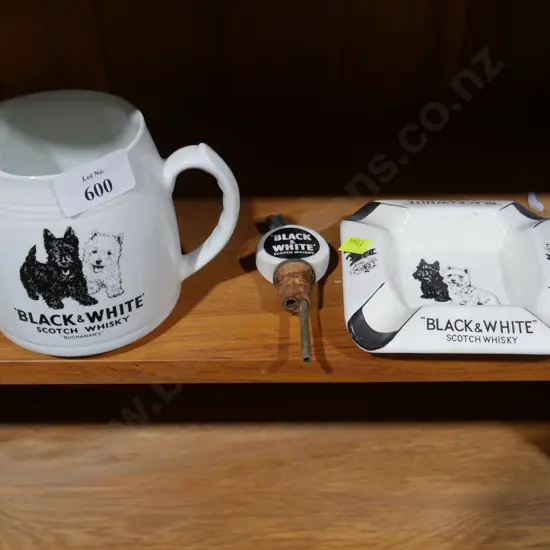 Black and white whiskey jug ash tray  nip pourer