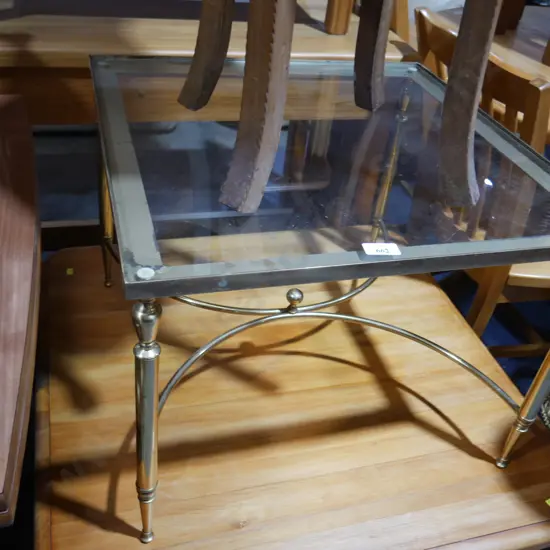 Brass and glass coffee table