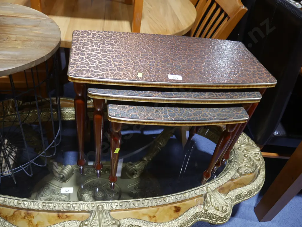 Copper top nestof tables Image 1++