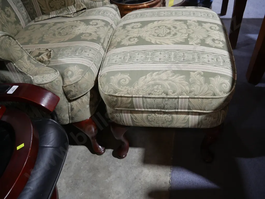 Wingback armchair and stool Image 1++
