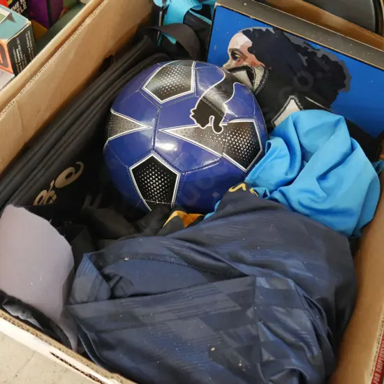 Ball, shirts etc