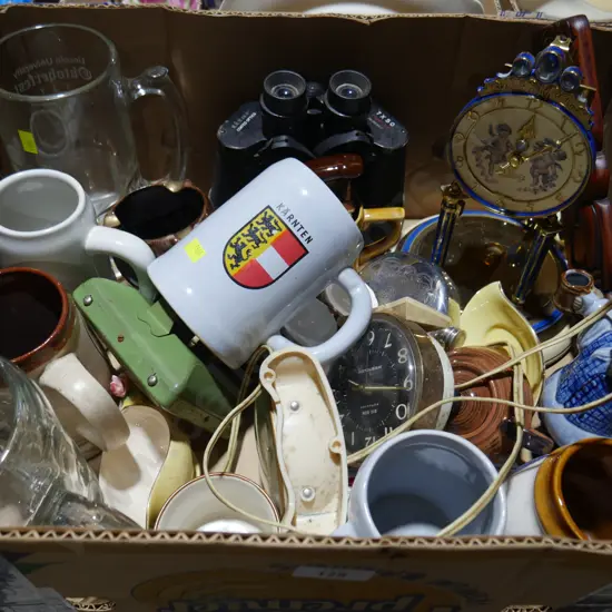 Mugs, clocks etc