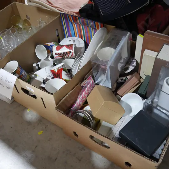 Glassware, mugs , 3x boxes