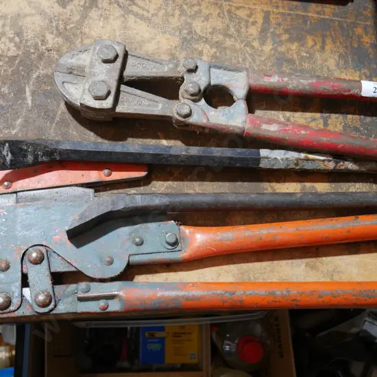 Bolt cutters , crow bars