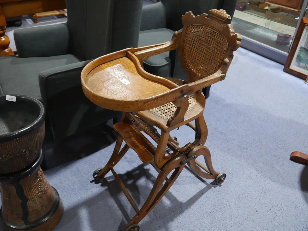 Edwardian folding high chair Image 1++